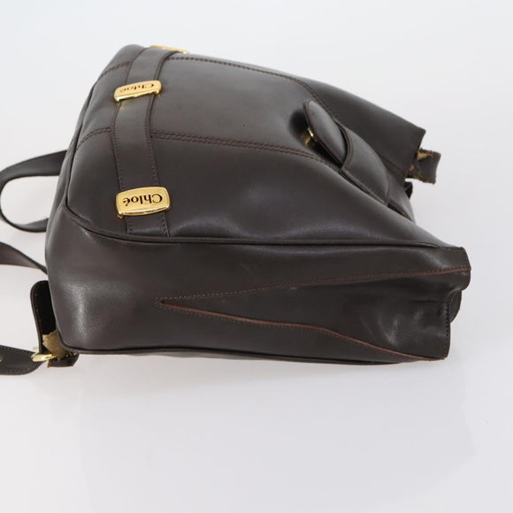 Chloe HUNTING WORLD Bag Leather 2 Set Navy Brown Auth gh1181