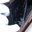 Salvatore Ferragamo Gancini Hand Bag Suede Brown Gold Auth gh1183-11