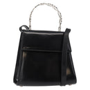 Salvatore Ferragamo Gancini Hand Bag Leather 2way Black Silver Auth gh1184-1