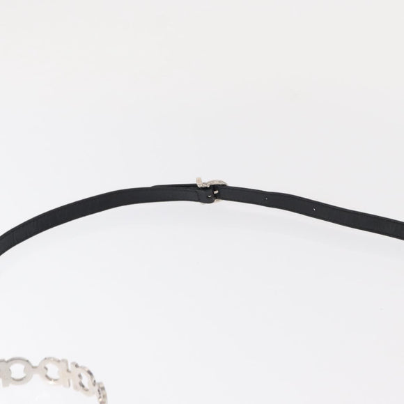 Salvatore Ferragamo Gancini Hand Bag Leather 2way Black Silver Auth gh1184