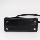 Salvatore Ferragamo Gancini Hand Bag Leather 2way Black Silver Auth gh1184-5