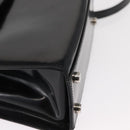 Salvatore Ferragamo Gancini Hand Bag Leather 2way Black Silver Auth gh1184-15