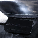 Salvatore Ferragamo Gancini Hand Bag Leather 2way Black Silver Auth gh1184-12