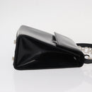 Salvatore Ferragamo Gancini Hand Bag Leather 2way Black Silver Auth gh1184-3