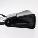 Salvatore Ferragamo Gancini Hand Bag Leather 2way Black Silver Auth gh1184-4