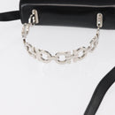 Salvatore Ferragamo Gancini Hand Bag Leather 2way Black Silver Auth gh1184-7