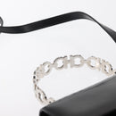 Salvatore Ferragamo Gancini Hand Bag Leather 2way Black Silver Auth gh1184-14