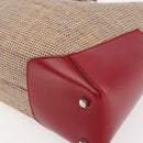Salvatore Ferragamo Gancini Shoulder Bag Canvas Beige Silver Auth gh1189-11