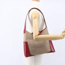 Salvatore Ferragamo Gancini Shoulder Bag Canvas Beige Silver Auth gh1189-24