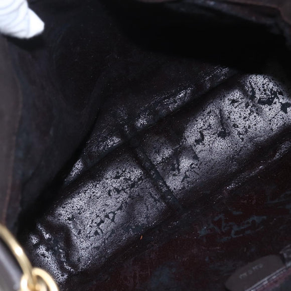 GUCCI Bamboo Shoulder Bag Leather 2way Brown Gold 001 1705 1638 Auth gh1190