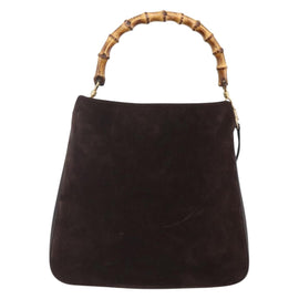 GUCCI Bamboo Shoulder Bag Leather 2way Brown Gold 001 1705 1638 Auth gh1190 - 0