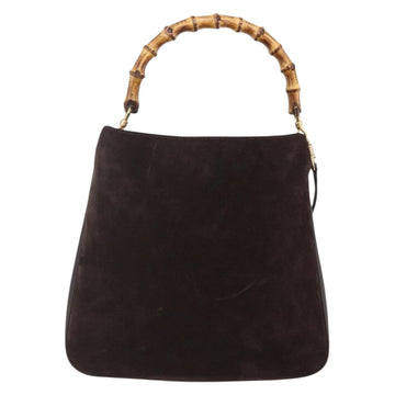 GUCCI Bamboo Shoulder Bag Leather 2way Brown Gold 001 1705 1638 Auth gh1190 - 0