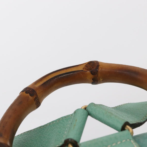 GUCCI Bamboo Backpack Suede Green Gold 003 2058 0016 Auth gh1191