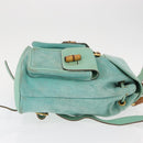 GUCCI Bamboo Backpack Suede Green Gold 003 2058 0016 Auth gh1191-3