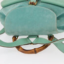 GUCCI Bamboo Backpack Suede Green Gold 003 2058 0016 Auth gh1191-6