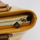 LOUIS VUITTON Monogram Vernis Houston Hand Bag Lime Yellow M91055 LV Auth gh1192-10