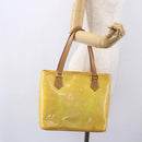 LOUIS VUITTON Monogram Vernis Houston Hand Bag Lime Yellow M91055 LV Auth gh1192-22