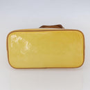 LOUIS VUITTON Monogram Vernis Houston Hand Bag Lime Yellow M91055 LV Auth gh1192-5