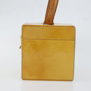 LOUIS VUITTON Monogram Vernis Bleecker Cosmetic Pouch Beige M91002 Auth gh1193-3