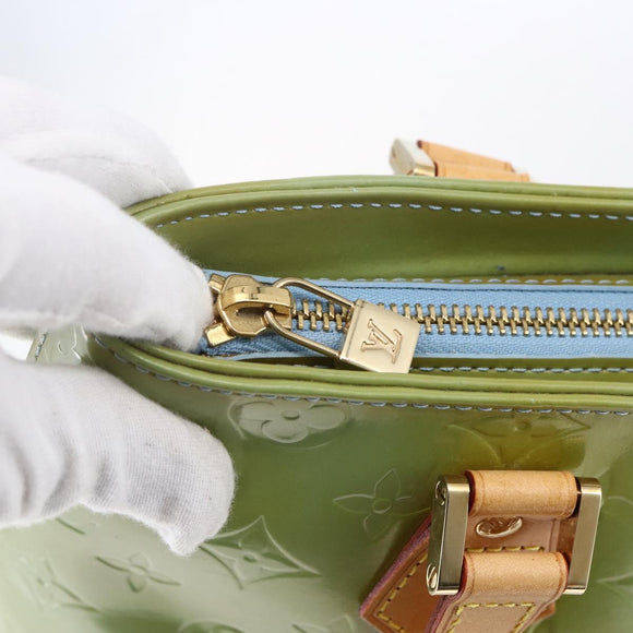 LOUIS VUITTON Monogram Vernis Houston Hand Bag Baby Blue M91005 LV Auth gh1194