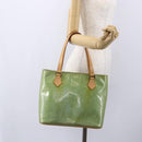 LOUIS VUITTON Monogram Vernis Houston Hand Bag Baby Blue M91005 LV Auth gh1194-22