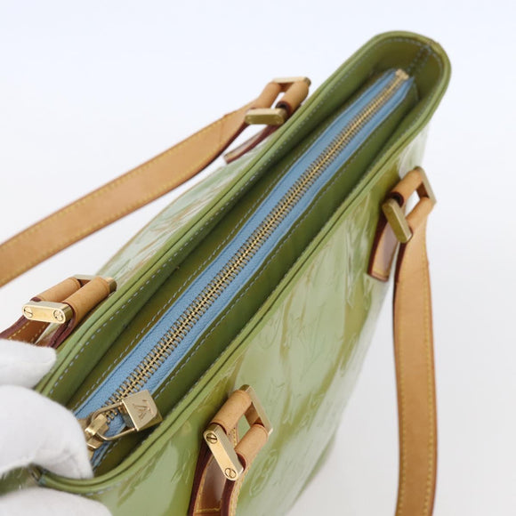 LOUIS VUITTON Monogram Vernis Houston Hand Bag Baby Blue M91005 LV Auth gh1194