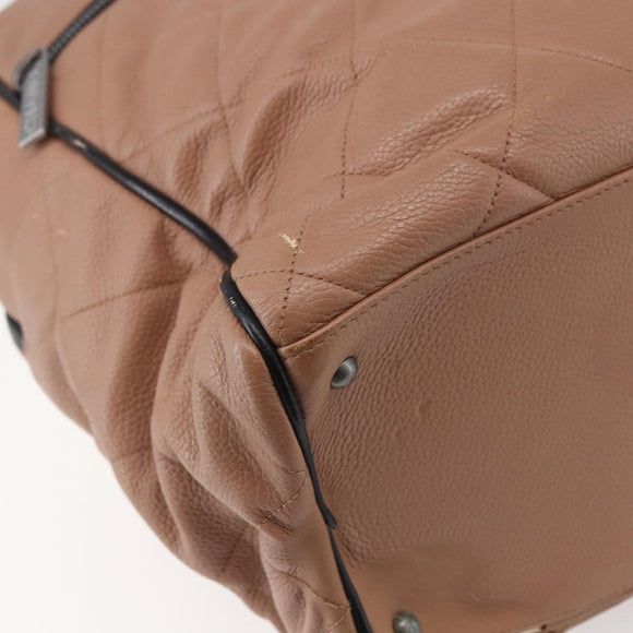 CHANEL Matelasse Boston Bag Caviar Skin Pink Silver CC Auth gh1196