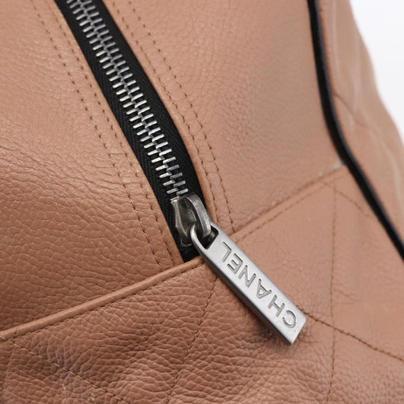 CHANEL Matelasse Boston Bag Caviar Skin Pink Silver CC Auth gh1196