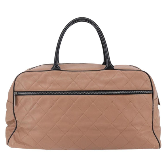 CHANEL Matelasse Boston Bag Caviar Skin Pink Silver CC Auth gh1196