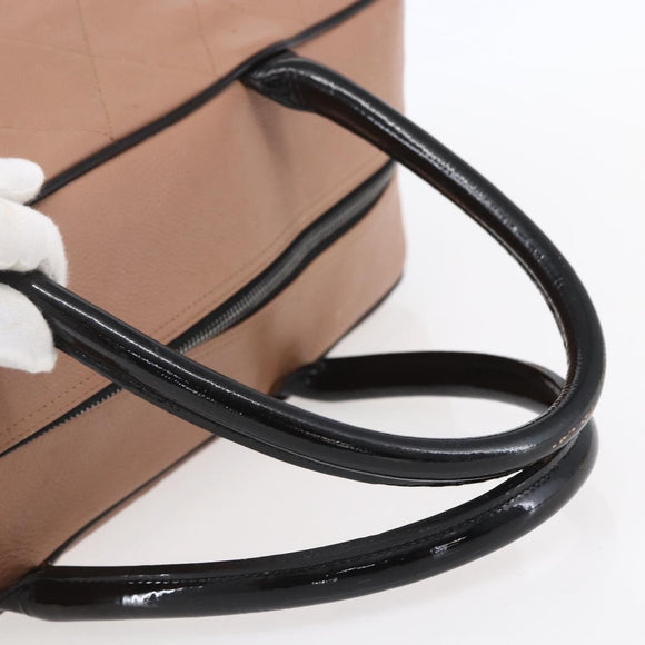 CHANEL Matelasse Boston Bag Caviar Skin Pink Silver CC Auth gh1196