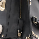 VALENTINO Studs Hand Bag Leather 2way Black Gold Auth gh1199-9