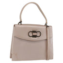 Salvatore Ferragamo Gancini Hand Bag Leather 2way Pink Gold Auth gh1200-1