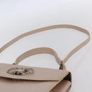 Salvatore Ferragamo Gancini Hand Bag Leather 2way Pink Gold Auth gh1200-10