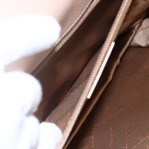 Salvatore Ferragamo Gancini Hand Bag Leather 2way Pink Gold Auth gh1200