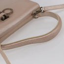 Salvatore Ferragamo Gancini Hand Bag Leather 2way Pink Gold Auth gh1200-7