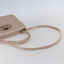 Salvatore Ferragamo Gancini Hand Bag Leather 2way Pink Gold Auth gh1200-9
