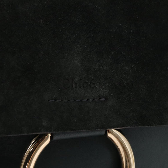 Chloe Fay Shoulder Bag Suede Leather Khaki Gold Auth gh1201