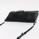 Chloe Fay Shoulder Bag Suede Leather Khaki Gold Auth gh1201-6