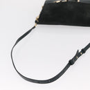 Chloe Fay Shoulder Bag Suede Leather Khaki Gold Auth gh1201-7