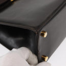 Salvatore Ferragamo Vala Hand Bag Leather 2way Brown Gold Auth gh1202-12