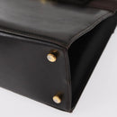 Salvatore Ferragamo Vala Hand Bag Leather 2way Brown Gold Auth gh1202-13