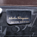 Salvatore Ferragamo Vala Hand Bag Leather 2way Brown Gold Auth gh1202-17