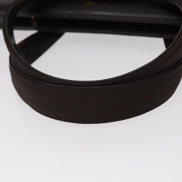 Salvatore Ferragamo Vala Hand Bag Leather 2way Brown Gold Auth gh1202