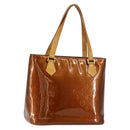 LOUIS VUITTON Monogram Vernis Houston Hand Bag Bronze M91122 LV Auth gh1207-1