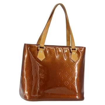 LOUIS VUITTON Monogram Vernis Houston Hand Bag Bronze M91122 LV Auth gh1207