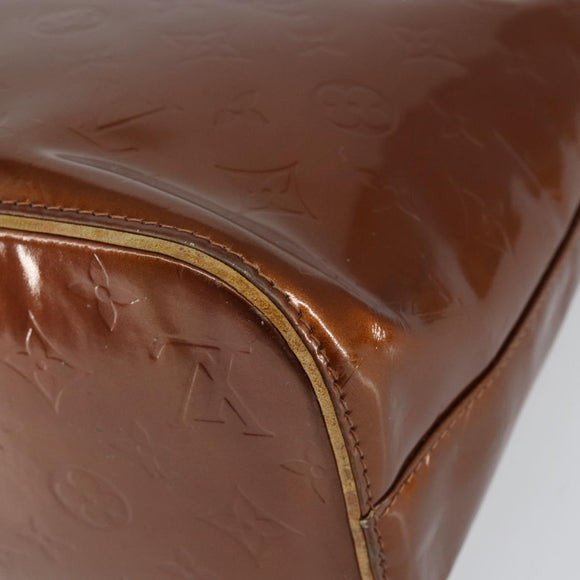 LOUIS VUITTON Monogram Vernis Houston Hand Bag Bronze M91122 LV Auth gh1207