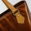 LOUIS VUITTON Monogram Vernis Houston Hand Bag Bronze M91122 LV Auth gh1207-17