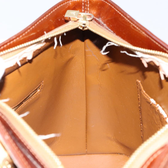 LOUIS VUITTON Monogram Vernis Houston Hand Bag Bronze M91122 LV Auth gh1207