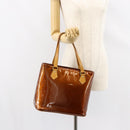 LOUIS VUITTON Monogram Vernis Houston Hand Bag Bronze M91122 LV Auth gh1207-25