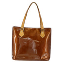 LOUIS VUITTON Monogram Vernis Houston Hand Bag Bronze M91122 LV Auth gh1207-2